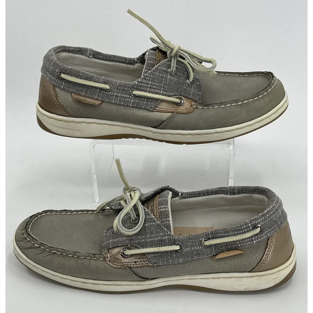 Sperry Top-Sider Bluefish Sparkle Grey Boat Shoe Women's‎ Size: 8M